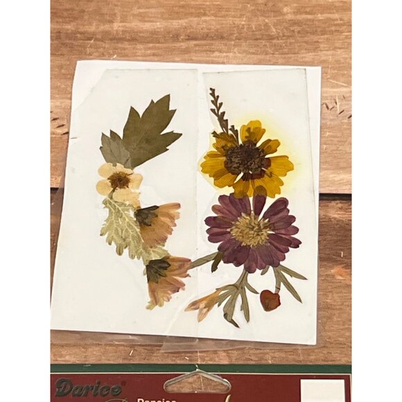 SET OF 2 Darice Botanical Stickers Pressed & Dried Real Flowers EMBELLISHMENT - Picture 3 of 4